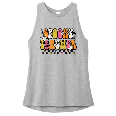 Funny Spooky Season Retro Spooky Teacher Halloween Costume Ladies PosiCharge Tri-Blend Wicking Tank