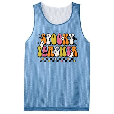 Funny Spooky Season Retro Spooky Teacher Halloween Costume Mesh Reversible Basketball Jersey Tank