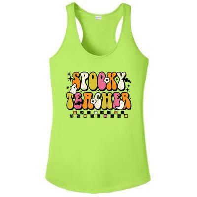 Funny Spooky Season Retro Spooky Teacher Halloween Costume Ladies PosiCharge Competitor Racerback Tank