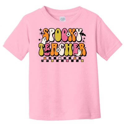 Funny Spooky Season Retro Spooky Teacher Halloween Costume Toddler T-Shirt