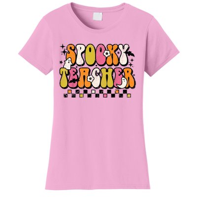 Funny Spooky Season Retro Spooky Teacher Halloween Costume Women's T-Shirt