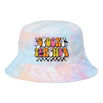 Funny Spooky Season Retro Spooky Teacher Halloween Costume Tie Dye Newport Bucket Hat