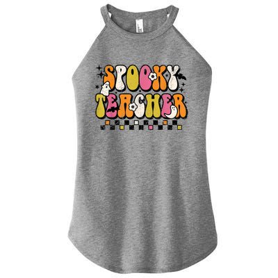 Funny Spooky Season Retro Spooky Teacher Halloween Costume Women's Perfect Tri Rocker Tank