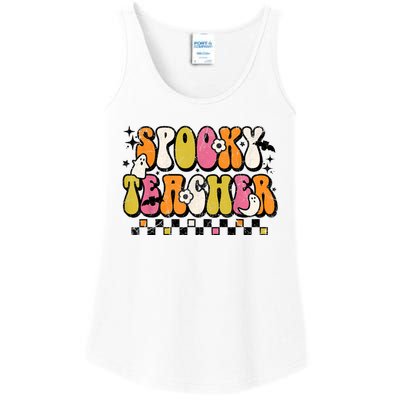 Funny Spooky Season Retro Spooky Teacher Halloween Costume Ladies Essential Tank