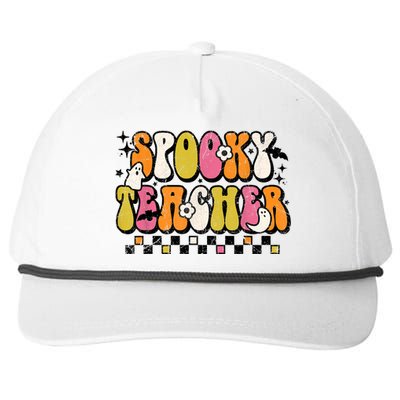 Funny Spooky Season Retro Spooky Teacher Halloween Costume Snapback Five-Panel Rope Hat