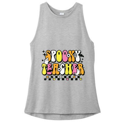 Funny Spooky Season Retro Spooky Teacher Halloween Costume Ladies PosiCharge Tri-Blend Wicking Tank