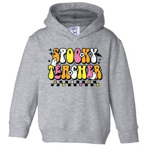 Funny Spooky Season Retro Spooky Teacher Halloween Costume Toddler Hoodie