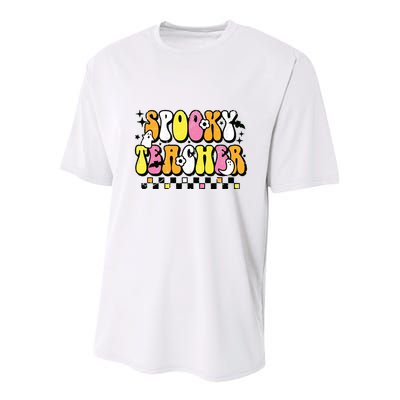 Funny Spooky Season Retro Spooky Teacher Halloween Costume Youth Performance Sprint T-Shirt