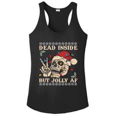 Festive Sarcastic Snarky Skeleton Ugly Christmas Sweater Gift Ladies PosiCharge Competitor Racerback Tank