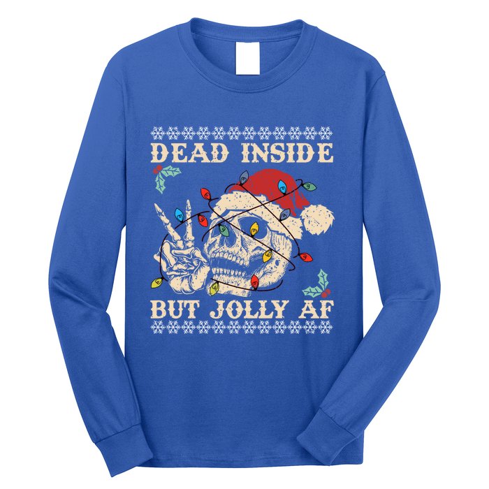 Festive Sarcastic Snarky Skeleton Ugly Christmas Sweater Gift Long Sleeve Shirt