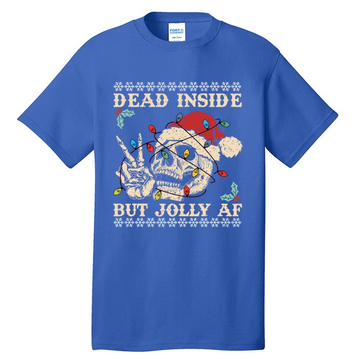 Festive Sarcastic Snarky Skeleton Ugly Christmas Sweater Gift Tall T-Shirt