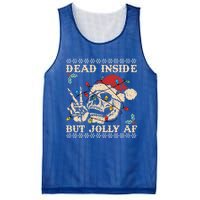 Festive Sarcastic Snarky Skeleton Ugly Christmas Sweater Gift Mesh Reversible Basketball Jersey Tank