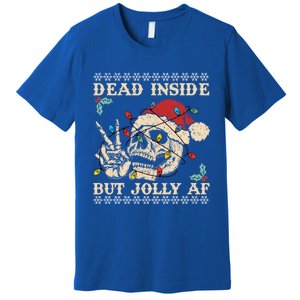 Festive Sarcastic Snarky Skeleton Ugly Christmas Sweater Gift Premium T-Shirt