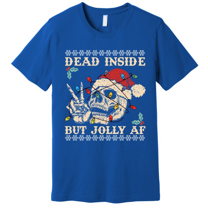 Festive Sarcastic Snarky Skeleton Ugly Christmas Sweater Gift Premium T-Shirt