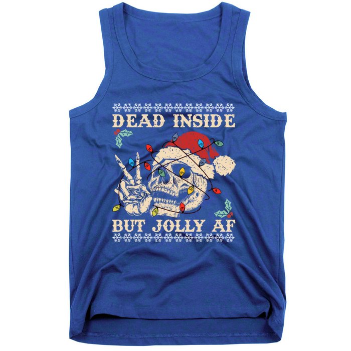 Festive Sarcastic Snarky Skeleton Ugly Christmas Sweater Gift Tank Top