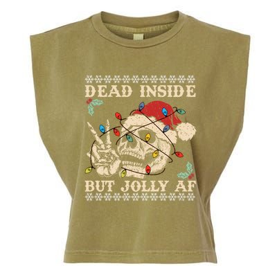 Festive Sarcastic Snarky Skeleton Ugly Christmas Sweater Gift Garment-Dyed Women's Muscle Tee