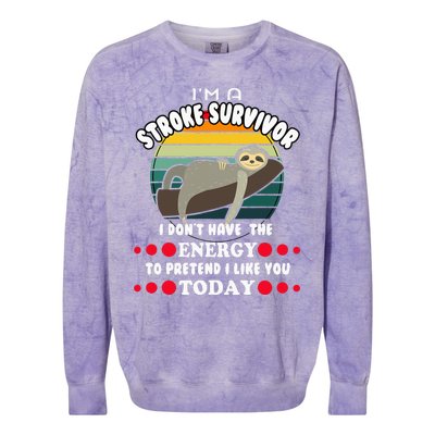 Funny Stroke Survivor Colorblast Crewneck Sweatshirt