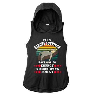 Funny Stroke Survivor Ladies PosiCharge Tri-Blend Wicking Draft Hoodie Tank