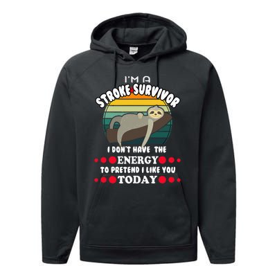 Funny Stroke Survivor Performance Fleece Hoodie