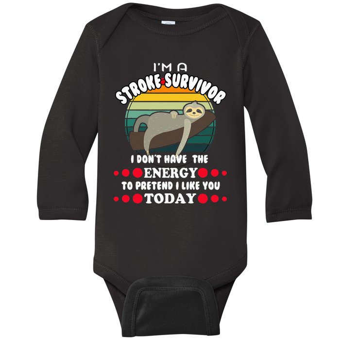 Funny Stroke Survivor Baby Long Sleeve Bodysuit