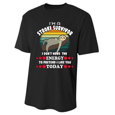 Funny Stroke Survivor Performance Sprint T-Shirt