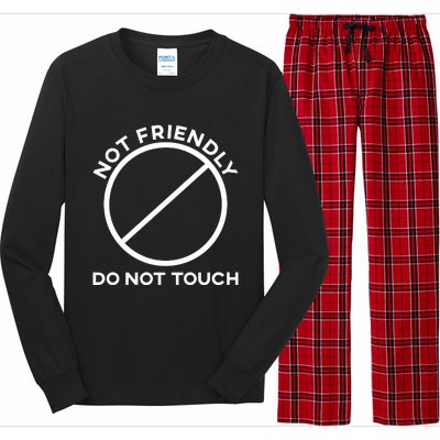 Funny Sarcasm Social Distance Not Friendly Do Not Touch Long Sleeve Pajama Set