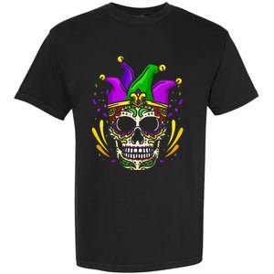 Funny Sugar Skull Mardi Gras Party Garment-Dyed Heavyweight T-Shirt