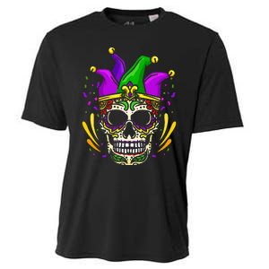 Funny Sugar Skull Mardi Gras Party Cooling Performance Crew T-Shirt