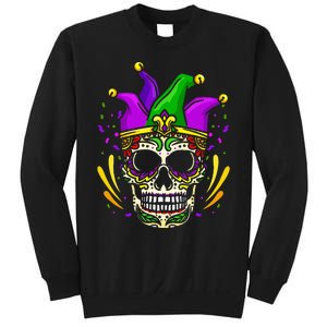 Funny Sugar Skull Mardi Gras Party Sweatshirt