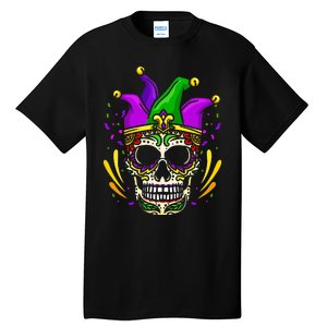 Funny Sugar Skull Mardi Gras Party Tall T-Shirt