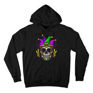 Funny Sugar Skull Mardi Gras Party Tall Hoodie