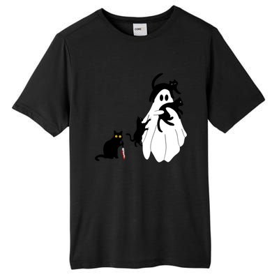 Funny Saying Spooky Season Halloween Cat Ghost Tall Fusion ChromaSoft Performance T-Shirt