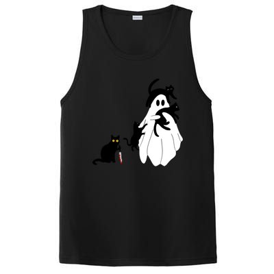 Funny Saying Spooky Season Halloween Cat Ghost PosiCharge Competitor Tank