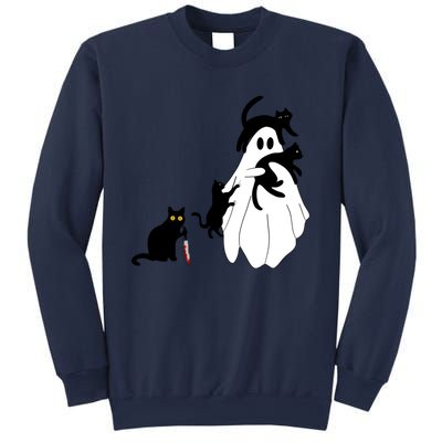 Funny Saying Spooky Season Halloween Cat Ghost Sweatshirt