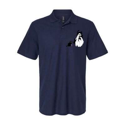 Funny Saying Spooky Season Halloween Cat Ghost Softstyle Adult Sport Polo