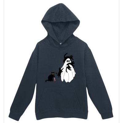 Funny Saying Spooky Season Halloween Cat Ghost Urban Pullover Hoodie