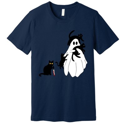 Funny Saying Spooky Season Halloween Cat Ghost Premium T-Shirt