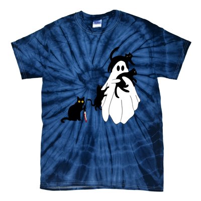 Funny Saying Spooky Season Halloween Cat Ghost Tie-Dye T-Shirt