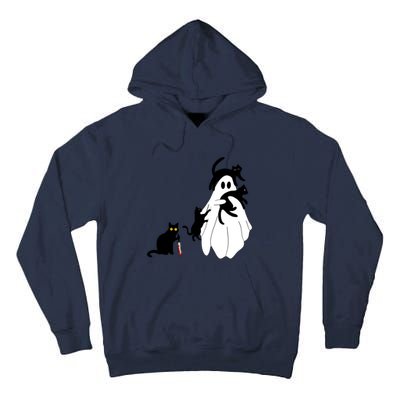 Funny Saying Spooky Season Halloween Cat Ghost Tall Hoodie