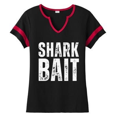 Funny Shark Shark Bait Ladies Halftime Notch Neck Tee