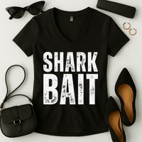 Funny Shark Shark Bait Women's V-Neck T-Shirt