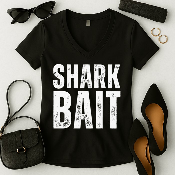 Funny Shark Shark Bait Women's V-Neck T-Shirt