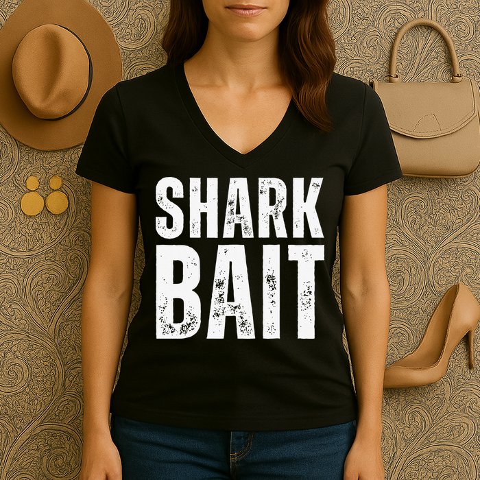 Funny Shark Shark Bait Women's V-Neck T-Shirt