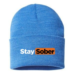 Funny Stay Sober Sustainable Knit Beanie