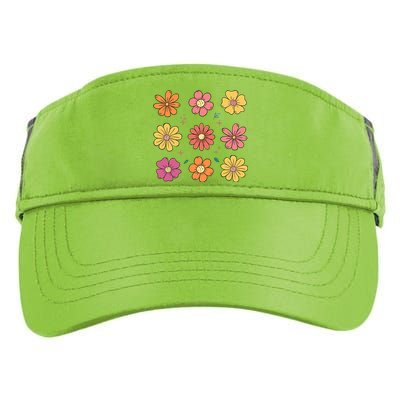 Flowers Spring Summer Floral Groovy Adult Drive Performance Visor