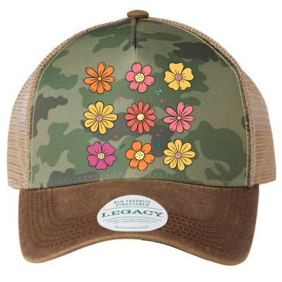 Flowers Spring Summer Floral Groovy Legacy Tie Dye Trucker Hat