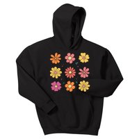 Flowers Spring Summer Floral Groovy Kids Hoodie