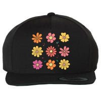 Flowers Spring Summer Floral Groovy Wool Snapback Cap