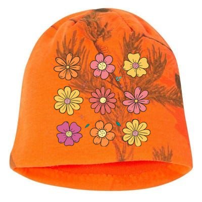 Flowers Spring Summer Floral Groovy Kati - Camo Knit Beanie