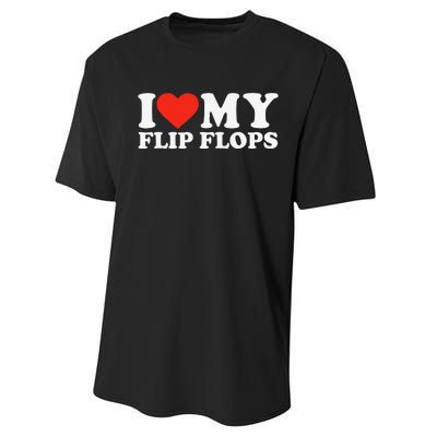 Funny Summer Sunshine I Love My Flip Flops Cute Beach Performance Sprint T-Shirt